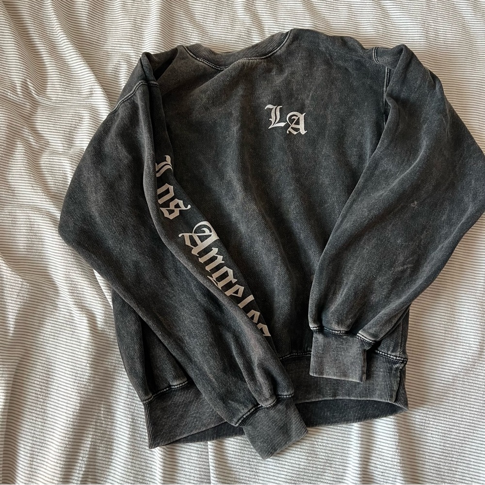 Brandy Melville Charcoal LA Crewneck Sweater